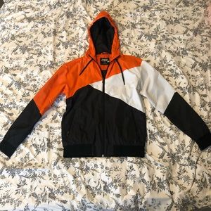 Orange White Black Windbreaker